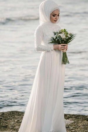 Abito da sposa bella con maniche lunghe medievale a spiaggia semplice con ricamo - Foto 1