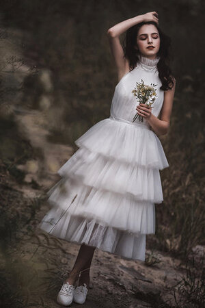 Robe de mariée elevé de lotus avec nœud à boucles frappant spécial - Photo 1