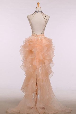 Robe de bal simple en organza de col haut de lotus avec perle - Photo 2