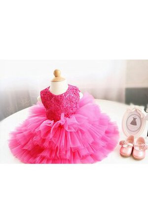 Robe de cortège enfant naturel avec décoration dentelle de lotus en organza avec gradins - Photo 3