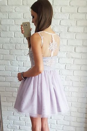 Natürliche Taile Ärmelloses Prinzessin Tüll Abiballkleid mit Bordüre - Bild 2