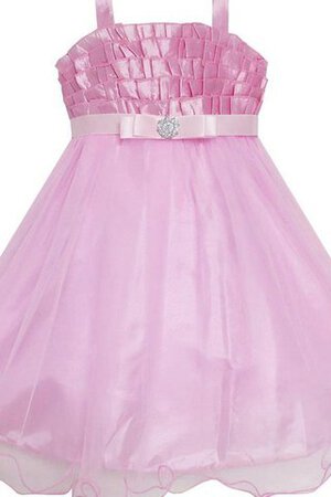 Abito da Cerimonia Bambini Senza Maniche in Organza con Piega A-Line Conotta - Foto 1