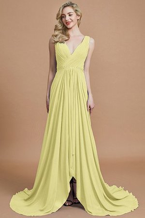 Abito da Damigella Naturale in Chiffon A-Line Principessa Spazzola Treno - Foto 13