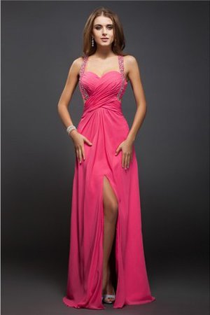 Robe de bal longue grandes bretelles de tour de ceinture empire en chiffon maillot - Photo 1