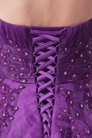 Perlenbesetztes Herz-Ausschnitt gerüschtes A Linie Quinceanera Kleid mit Rücken Schnürung - Bild 4