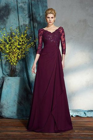 Abito mamma Sposa A-Line Lungo A Terra in Chiffon con Tre Quarti Lunghezza Maniche - Foto 3