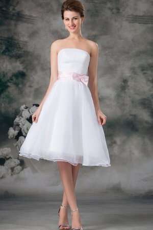 Ärmelloses A-Linie Organza Jugendweihekleid ohne Träger - Bild 1