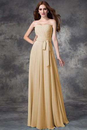 Robe demoiselle d'honneur naturel a-ligne avec chiffon fermeutre eclair de bustier - Photo 6