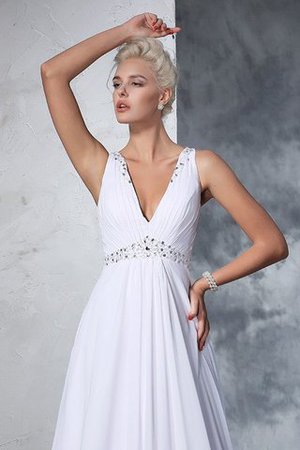 Robe de mariée classique luxueux en chiffon manche nulle de princesse - Photo 6