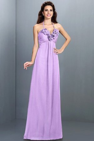 Robe demoiselle d'honneur avec chiffon avec fleurs de princesse a-ligne jusqu'au sol - Photo 19