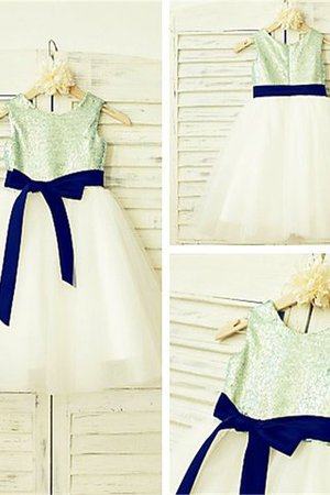 Robe de cortège enfant naturel pailleté avec fleurs textile en tulle ligne a - Photo 7