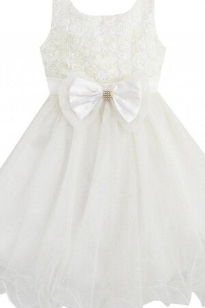 Robe de cortège enfant en tulle manche nulle fermeutre eclair avec perle encolure ronde - Photo 1