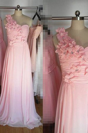 Abito da Damigella Senza Maniche con Fiore A-Line in Chiffon Principessa - Foto 1