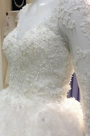 Abito da Sposa A-Line con Maniche Lunghe sogno in pizzo medievale Elegante - Foto 5