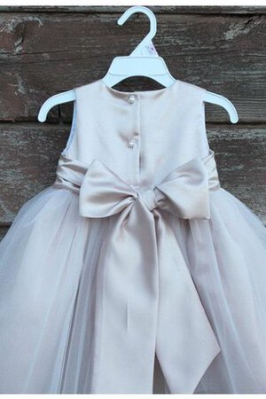 Robe de cortège enfant plissage textile en tulle de lotus a-ligne manche nulle - Photo 3