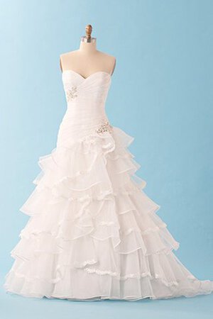 Elegante Vestido de Novia de Corte-A de Hinchado de Largo de Escote Corazón - Foto 1