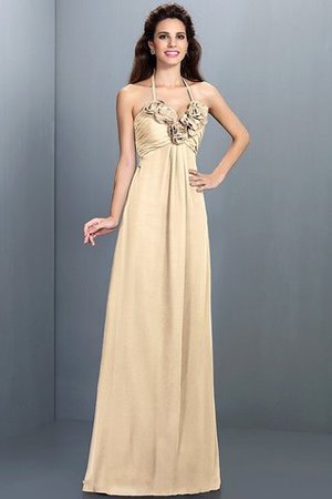 Robe demoiselle d'honneur avec chiffon avec fleurs de princesse a-ligne jusqu'au sol - Photo 5