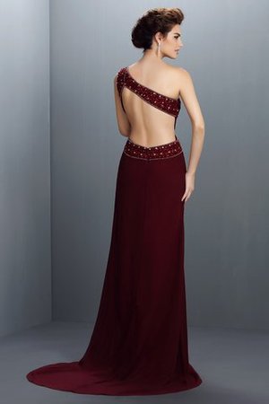 Robe de bal avec perle de traîne courte manche nulle en chiffon de princesse - Photo 2