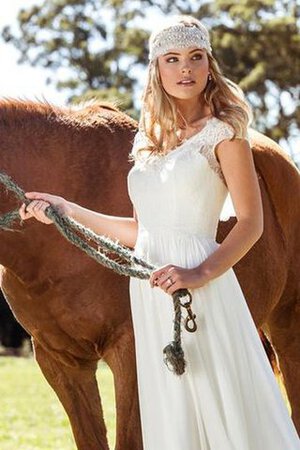 Vestido de Novia de Corte Recto en Gasa de Natural de Apliques de Hasta el suelo - Foto 5