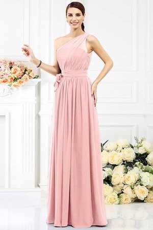 Chiffon Prinzessin Ärmelloses Bodenlanges Brautjungfernkleid mit Gürtel - Bild 20