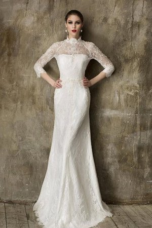 Abito da Sposa A-Line stravagante conservatore in Pizzo con Tre Quarti Lunghezza Maniche moda - Foto 3