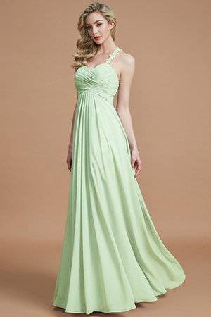 Robe demoiselle d'honneur avec zip jusqu'au sol manche nulle avec chiffon ruché - Photo 32