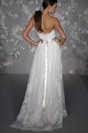 Robe de mariée naturel avec sans manches a-ligne longueur au ras du sol - Photo 3