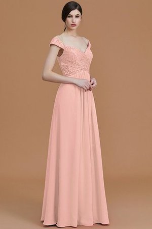 Robe demoiselle d'honneur naturel en chiffon de princesse de col en v a-ligne - Photo 27