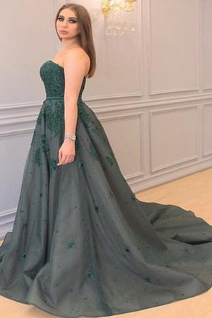 Prinzessin A-Linie Herz-Ausschnitt Ballkleid ohne Ärmeln aus Tüll - Bild 1