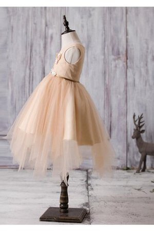 Abito da Cerimonia Bambini Sotto Ginocchio V-Scollo alta vita in Tulle con Fiore con Piega - Foto 3