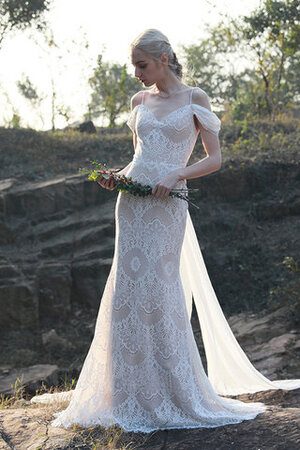 Robe de mariée délicat longueru au niveau de sol de traîne mi-longue naturel longue - Photo 3