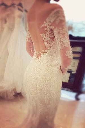 Elegante Vestido de Novia de Manga larga de Encaje Adorno - Foto 3