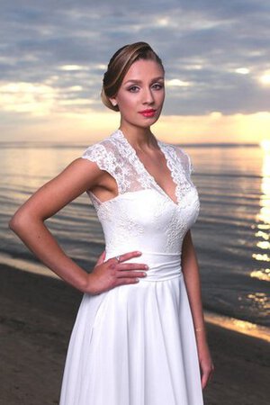 Abito da Sposa con Fusciacca moda con Nastro con Applique con Manica Corte V-Scollo - Foto 5