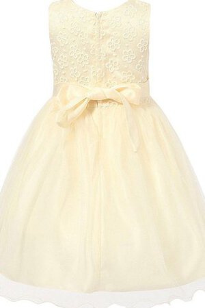 Robe de cortège enfant naturel ligne a avec perle encolure ronde fermeutre eclair - Photo 2