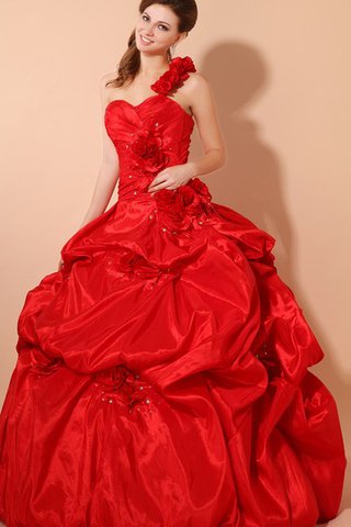 Vestido de Quinceañeras de Corte Evasé de Corte-A de Dobladillos de Escote Corazón - Foto 2