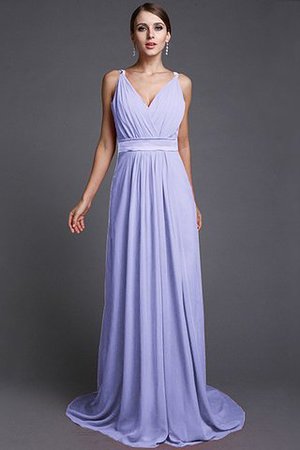 Robe demoiselle d'honneur longue de lotus avec chiffon fermeutre eclair manche nulle - Photo 17