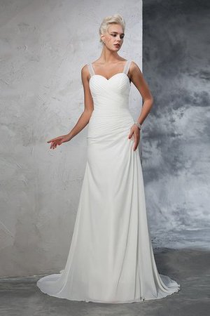 Robe de mariée luxueux ruché avec chiffon bandouliere spaghetti de sirène - Photo 3