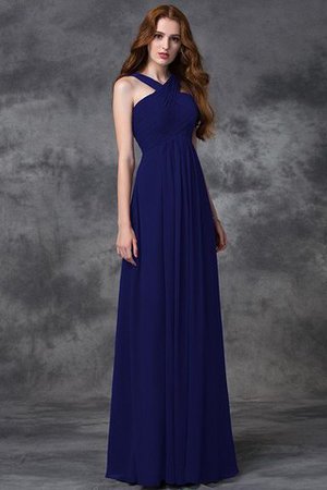 Robe demoiselle d'honneur longue avec zip ruché avec sans manches avec chiffon - Photo 25