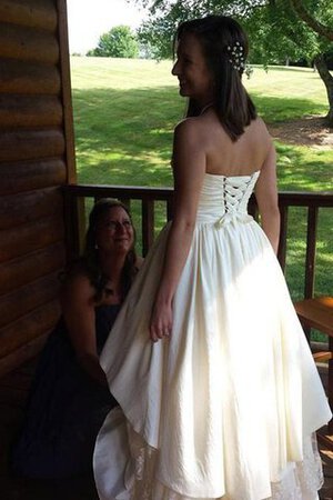 Moderno Vestido de Novia de Corte-A en Gasa de Playa de Escote Corazón - Foto 5