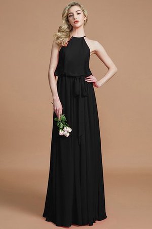 Vestido de Dama de Honor de Corte-A de Escote halter de Natural con Cintas - Foto 7