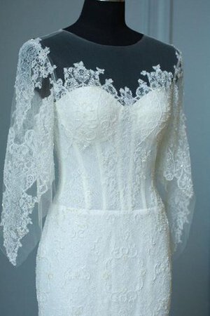 Robe de mariée romantique vintage longueur au ras du sol de traîne moyenne avec manche 1/2 - Photo 3