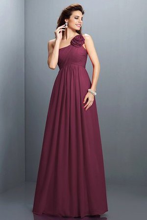 Ärmelloses A Linie Reißverschluss Plissiertes Brautjungfernkleid aus Chiffon - Bild 5