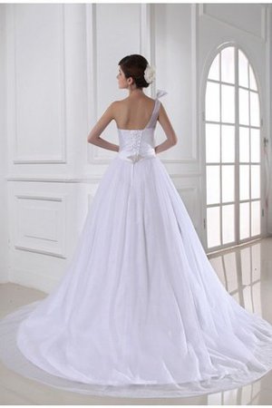 Abito da Sposa con Perline Monospalla Senza Maniche in Raso Ball Gown - Foto 2