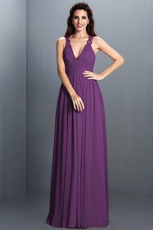 Robe demoiselle d'honneur plissage sexy de princesse avec zip en chiffon - Photo 5