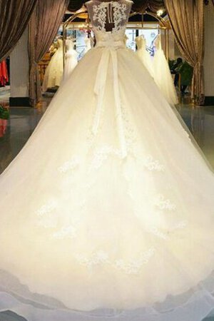 Abito da Sposa Cerniera con Perline con Applique Ball Gown in Organza A Terra - Foto 3