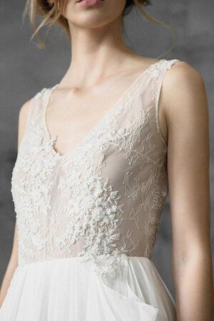 Robe de mariée informel distinguee appliques ruchés longs en dentelle - Photo 4