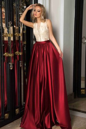 Robe de bal long col u profond a-ligne en satin fermeutre eclair - Photo 4