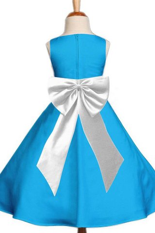 Robe de cortège enfant avec nœud col en bateau en satin manche nulle avec zip - Photo 2