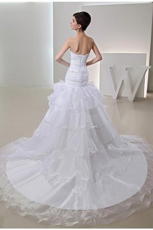 Robe de mariée facile de traîne mi-longue de sirène en organza cordon - Photo 2