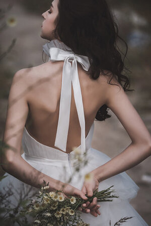 Robe de mariée elevé de lotus avec nœud à boucles frappant spécial - Photo 5